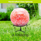 Briarwood Lane Everyday Gazing Ball 1x1 Red and White Solar LED Gazing Ball - Image 2