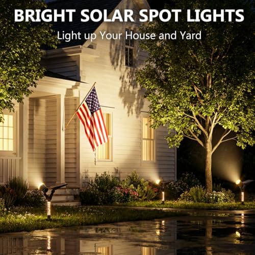 DenicMic Solar Spot Lights Outdoor Waterproof Warm Lens LED 4 Pack - Image 3