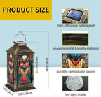 Solar Lantern Mid Century Stained Glass Owl Outdoor Waterproof Garden Hanging Lantern Solar Powered Lighting Outside Solar Light for Patio Yard Camping, Gifts for Women Mom - Image 2