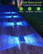 DetarZinLED Blue Solar Step Lights, 12 LEDs 2-Sided Glow, IP68, 4 Pack - Image 3