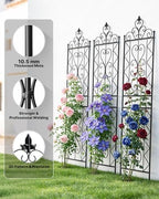 ARIFARO 2 Pack 78"H x 20"W Metal Garden Trellis for Climbing Plants Outdoor - Image 4