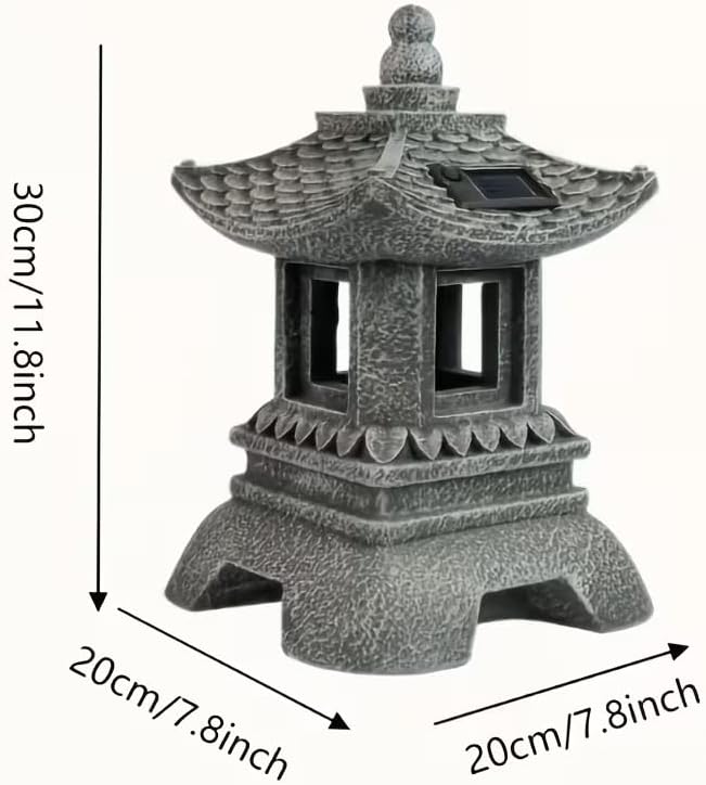 12" Tall Japanese Pagoda Garden Statue - Zen Buddha Outdoor/Indoor Resin Sculpture with Sturdy Base, Asian Zen Temple Decor for Patio, Yard, Balcony, Tabletop - Image 4