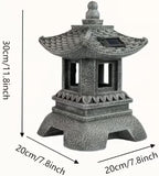 12" Tall Japanese Pagoda Garden Statue - Zen Buddha Outdoor/Indoor Resin Sculpture with Sturdy Base, Asian Zen Temple Decor for Patio, Yard, Balcony, Tabletop - Image 4