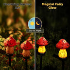 Solar Mushroom Lights Outdoor, 2 Pack Waterproof Decorative Garden Pathway Lights, Hand-Painted Resin Fairy Garden Decor for Yard Lawn Patio Walkway, Unique Gift for Women Garden Lovers - Image 5