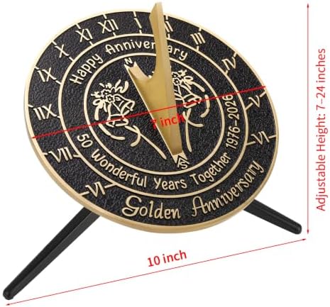 Brass Sundial with Pedestal for 50th Wedding Anniversary - Image 3