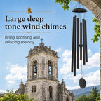 50" Extra Large Wind Chimes for Outside Deep Tone, 6 Extra-Thick Aluminum Tubes for Lasting Resonance, Big Outdoor Wind Chime for Garden Patio Decor, Relaxing Gift for Mom Dad Men Neighbors, Black - Image 4