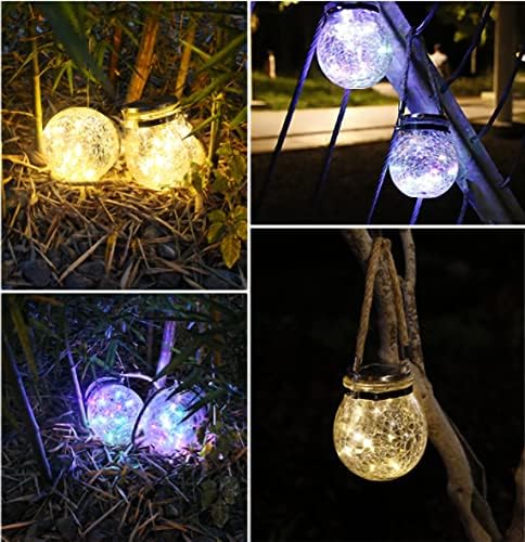 Ulalaza 2Pcs Solar Outdoor Hanging Lanterns with Handle Retro Solar Lights Patio Decor Patio IP65 Waterproof Yard Art Garden Accessories Outdoor Decorations for Christmas Porch Lawn - Image 6