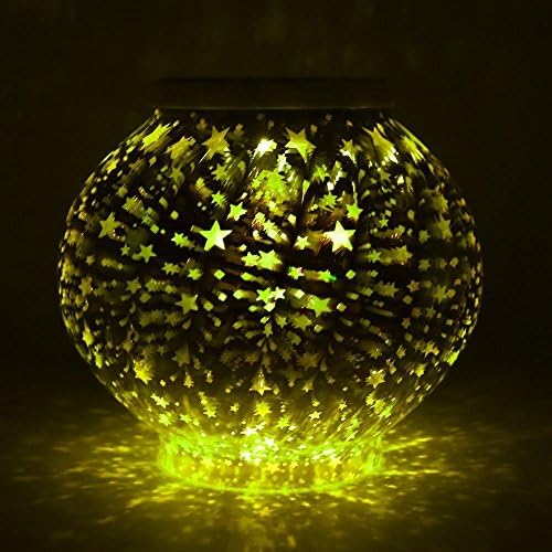 Mosaic Glass Solar Table Light, Waterproof Color Changing Mood Night Lights Solar Outdoor Table Lamp for Bedroom Party Garden Patio Yard Decoration Lighting (3D Stars) - Image 6