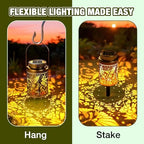 Cooo 4 Pack Solar Lanterns Outdoor Waterproof Hummingbird Red_Sage Solar Pathway Lights Landscape Path Christmas Gifts for Women Mom Grandma for Outdoor Table Lamps Garden Yard Backyard Decor -Gold - Image 4