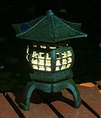 TIAAN Japanese Garden Lantern, “Yukimi-gata” Designed, Super Bright LED Illuminated Pagoda Light, Solar Power Garden Lantern， Stone-Look Finish, Decorative Outdoor (Oki-gata) - Image 5