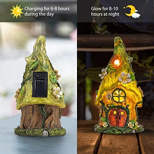 AIINY Garden Decor Outdoor Solar Statues, 9.4Inch Resin Fairy Garden Solar Lights Birthday Gifts for Women Yard Decorations, Gardening Gifts for Patio, Balcony, Porch Decor - Image 4