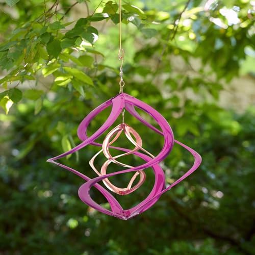 Red Carpet Studios The Original Cosmix Deluxe Helix Wind Spinner, Medium 14-Inch, Double Purple & Copper - Image 2