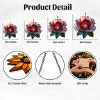 Red and Pink Peony Acrylic Suncatcher - Image 2