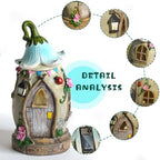 Resin Fairy Garden Statue with Solar Light Perfect for Garden Decor,12.2 in - Image 5