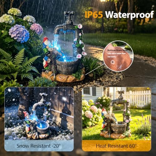 Solar Garden Gnomes Outdoor Decor,Yard Statues Decorations Gifts for Mom - Image 5