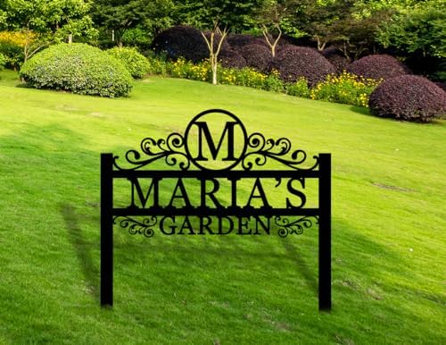 Personalized Yard Sign With Metal Stake, Custom Initial Sign, Large Monogram Sign, Cottage Decor, Garden Signs Decorative Outdoor, Present for Grandmother, Garden Present - Image 5