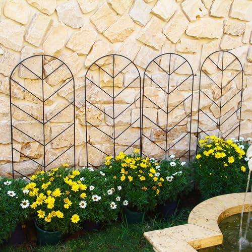 2 Pack Black Metal Garden Trellis 45"H x 15.9"W for Climbing Plants - Image 2