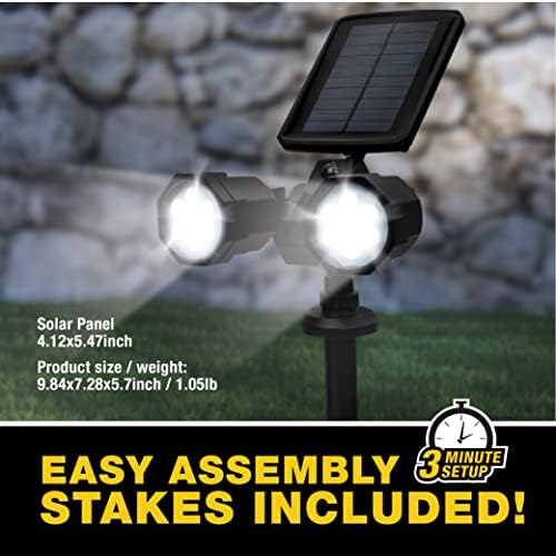 Bell+Howell Bionic Spotlight Duo Deluxe Solar Lights: Effortless Outdoor Illumination, Motion Sensor, Super Bright LEDs, Waterproof Landscape Lights for Patio, Yard, Garden- No Batteries Required! - Image 4