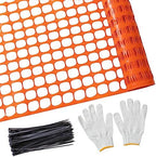 PotatoLife 4'x100' Plastic Mesh Safety Fence with 100 Zip Ties, Orange by PotatoLife