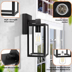 Brightever 2-Pack Outdoor Wall Lantern, Exterior Waterproof Wall Sconce Light Fixtures, Black Outside Wall Lights with Clear Glass for House, Porch, Front Door, Garage, Patio, Bulbs Not Included - Image 3