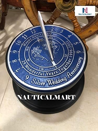 Nautical-Mart Garden Sundial Wooden Round Display Base For Outdoor Sundials Stand Pedestal Decorative & Collectibles - Image 2