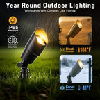 Gardenreet Brass Landscape Lighting - Outdoor Low Voltage Spotlights LED, 12V Wired Uplights, Waterproof Spot Lights Antique Bronze for Outside Trees Without MR16 Bulb (4 Pack) - Image 4