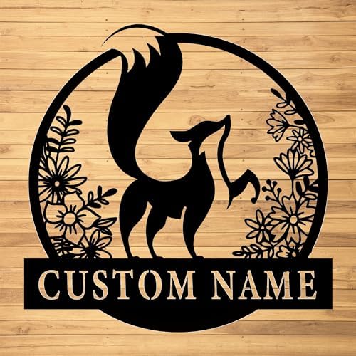 Custom Fox Metal Wall Art - Personalized Name Signs - Gift For Fox Lovers - Housewarming Idea by Politesers