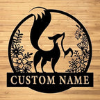 Custom Fox Metal Wall Art - Personalized Name Signs - Gift For Fox Lovers - Housewarming Idea by Politesers