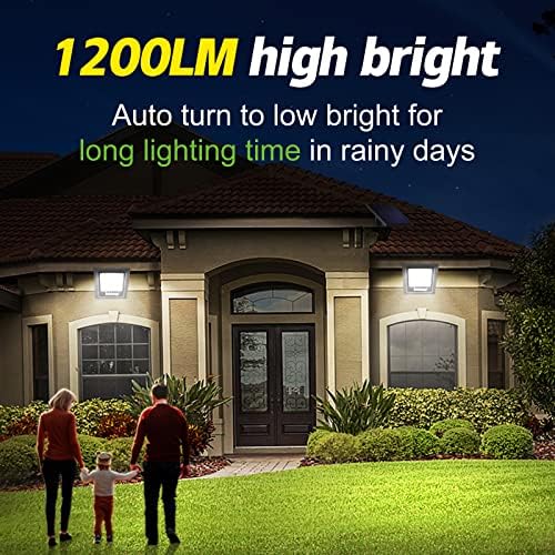 intelamp 4400mAh Solar Flood Lights 2 Pack Outdoor Solar Security Light - Image 2