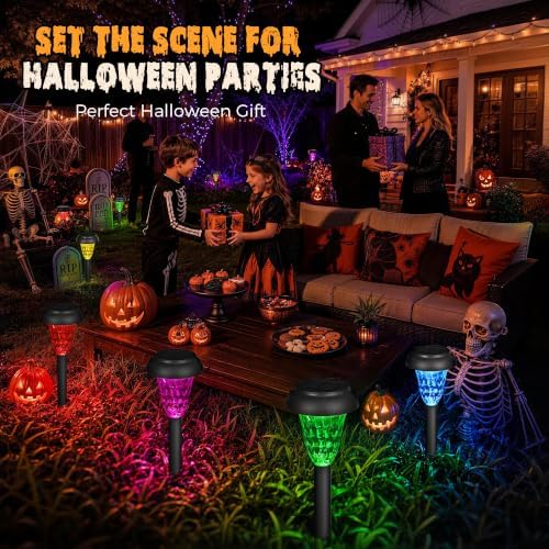 TISEJOY Solar Lights Outdoor Waterproof for Pathway, 8 Pack Color Changing - Image 5