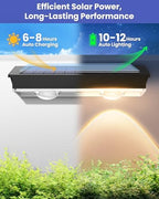 Solar Fence Lights Outdoor, 10 Pack Warm White/RGB Fence Solar Lights with 2 LED, IP65 Waterproof, Backyard Patio Decor for Deck, Wall, Railing, Pool, Stair - Image 6