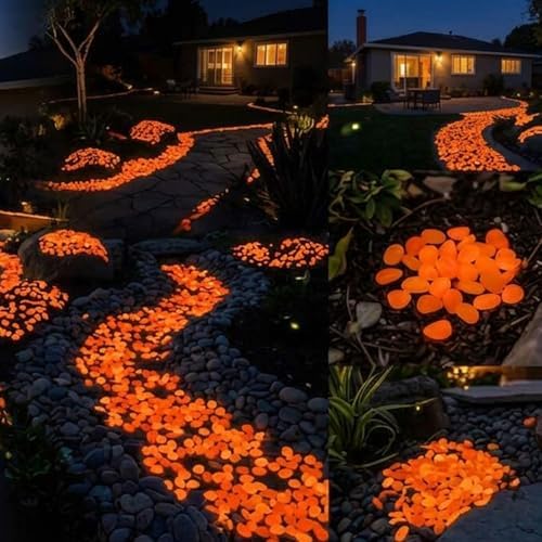 Glow in the Dark Rocks, Colorful Luminous Garden Stones for Outdoor Landscaping - Night Guide Pebbles, Glow in The Dark Pebbles for Walkway, Pathway, Yard, Fish Tank, Aquarium Decor (Green,1000pcs) - Image 6