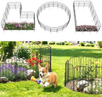 VANCASTLE Decorative Garden Fence, Toatal 25FT(L) x 24IN(H) Outdoor Metal No Dig Fence Animal Barrier, Rustproof No-Tool Assembly Landscape Edging for Yard, Lawn, Patio, Flower Bed-25 Panels Design A by VANCASTLE