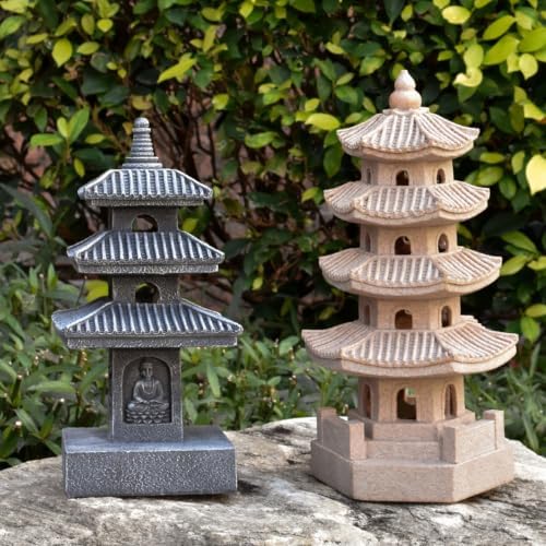 Solar Pagoda Garden Statue LED Zen Decor for Outdoor Yard - Image 7