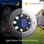 Solar Ground Lights, Solar Garden Lights, 8 Wick Warm Light Outdoor Solar Disk Lights, Waterproof In-Ground Lights, Landscape Lights for Pathway, Yard, Deck, Patio, Walkway, 4 Packs Cold White - Image 5