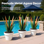 KODIBO 24” Metal Agave Plant Outdoor Decor, Large Yard Art, Vintage Green - Image 6