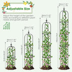 Tower Obelisk Garden Trellis for Climbing Plant，6.3FT/75.6" Rustproof Metal Potted Plant Climbing Support for Indoor Outdoor Flowers Vegetable Fruits Vines Support (2PCS) - Image 3
