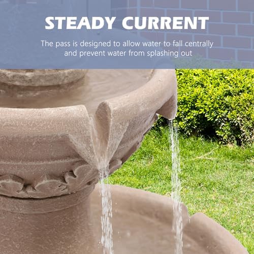Grepatio Italian Outdoor Water Fountain, 48.4" H Bubbler Garden Waterfalls Fountains, 3 Tiered Roman Pillar Floor Water Fountain for Indoor, Yard, Lawn and Garden Décor - Image 3