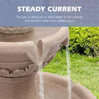 Grepatio Italian Outdoor Water Fountain, 48.4" H Bubbler Garden Waterfalls Fountains, 3 Tiered Roman Pillar Floor Water Fountain for Indoor, Yard, Lawn and Garden Décor - Image 3