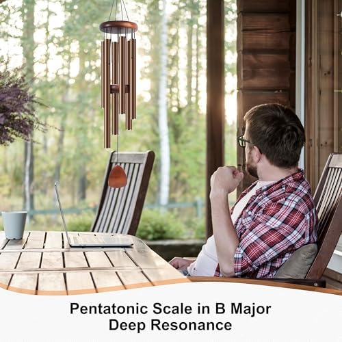 Bursvik 37" Aluminum Wind Chimes for Outside (2 Pack Coffe) - Image 6