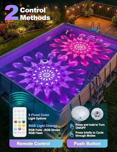 APONUO Solar Pool Lights,IP68 Pool Solar Lights,Floating Pool Lights 2 Pack - Image 5