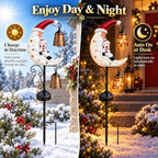 Solar Christmas Garden Stake Light, Santa & Snowman Moon Outdoor Decoration - Image 4