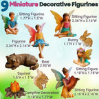 Mood Lab Fairy Garden Figurines - Camping Set (9 pcs) - Miniature Decorative Statues & Accessories - Outdoor & Indoor Garden Decor - Image 3