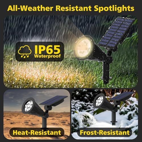 T-SUN Solar Spot Lights Outdoor Waterproof, Natural White, 2 Pack - Image 7