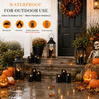 Flameless Candles 4" 5" 6" Set of 9 Outdoor Indoor Pillars Battery Operated Flickering Candles Include 8-Key Remote Timer Function Black Fake LED Candles for Wedding, Aniversary,Christmas Decor - Image 3
