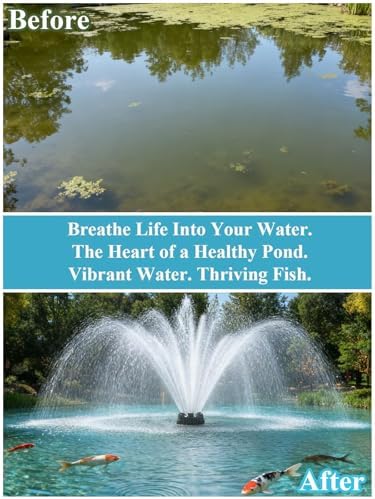 Pond Fountain Aerator with Lights, 1 HP with Dynamic RGB Lighting, Adjustable Modes, Digital Timer, for Large Ponds, Lakes & Outdoor Water Features, 15,000 GPH, 750W 110V, 100FT Cord - Image 4