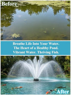 Pond Fountain Aerator with Lights, 1 HP with Dynamic RGB Lighting, Adjustable Modes, Digital Timer, for Large Ponds, Lakes & Outdoor Water Features, 15,000 GPH, 750W 110V, 100FT Cord - Image 4