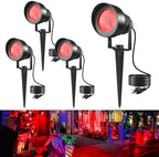 T-SUN Spot Lights Outdoor, Red Landscape Spotlights for Patio Party 4 Pack by T-SUN