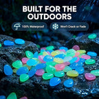Colorful Glow-in-The-Dark Garden Stones,Night Guide Pebbles,for Aquarium Fish Tank Sidewalk Garden Path Patio Terrace Lawn Yard Ornaments Colorful Cobbles Decor (600, Blue) - Image 4