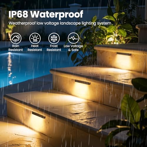 ZZXX Low Voltage Retaining Wall Lights Kit, 3W 2700K Step Lights, 12 Pack - Image 4